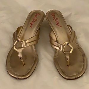 Lilly Pulitzer Gold Sandals 7.5 Med